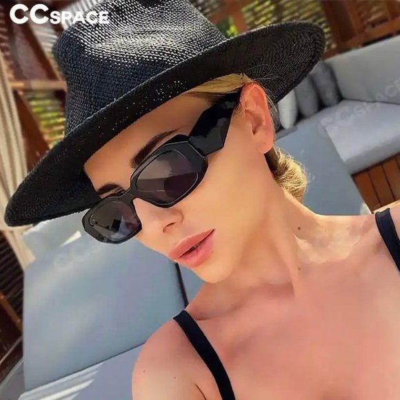 Fashion Square Sunglasses Woman Brand Designer Personality Irregular Vintage Sun - Picture 1 of 11